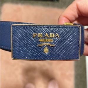 Navy Blue Prada Belt